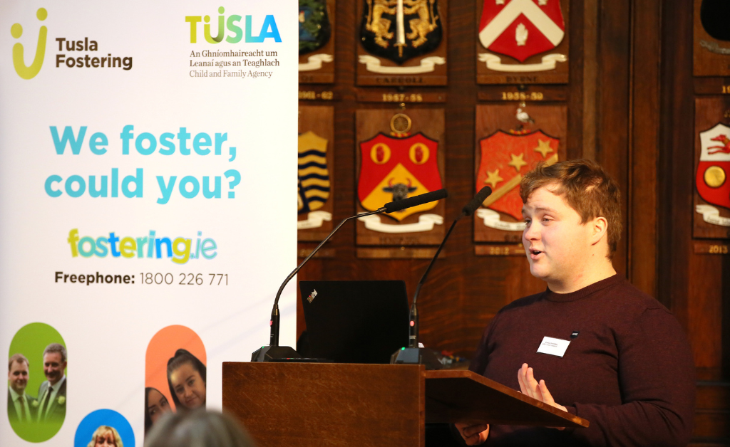 EPIC Youth Council member, Emily, delivering a speech at the launch of the 2023 Tusla Fostering Week campaign.