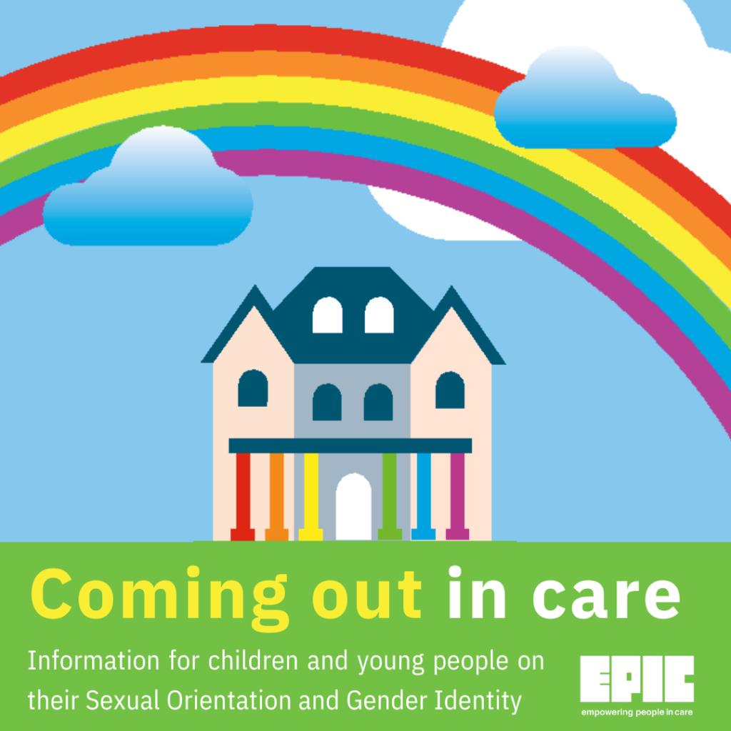 Coming out in care leaflet cover