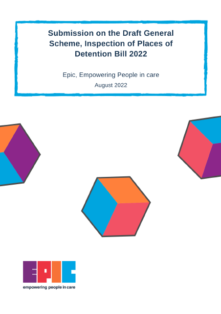 Cover for submission the draft general scheme, inspection of places of detention bill 2022.