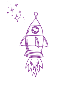 Purple rocketship