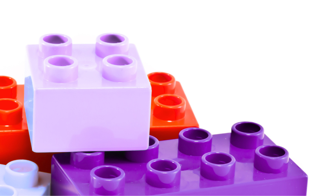 Image of purple and red lego