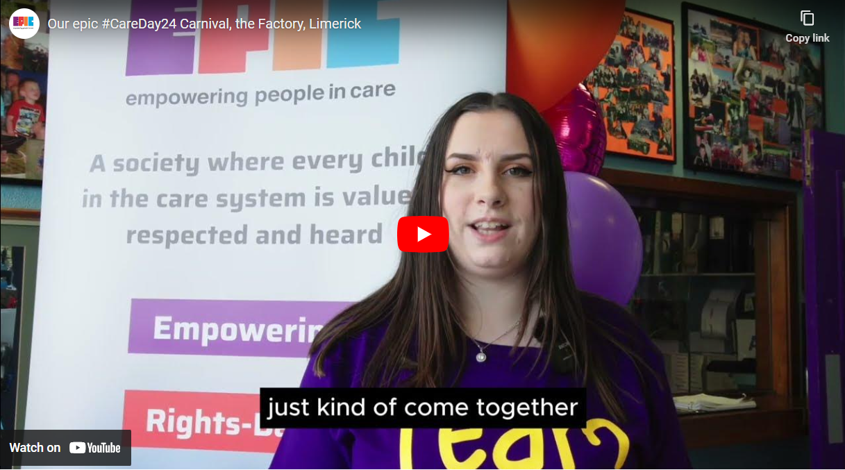 YouTube video thumbnail featuring EPIC Youth Council member, Andrea Reilly. 